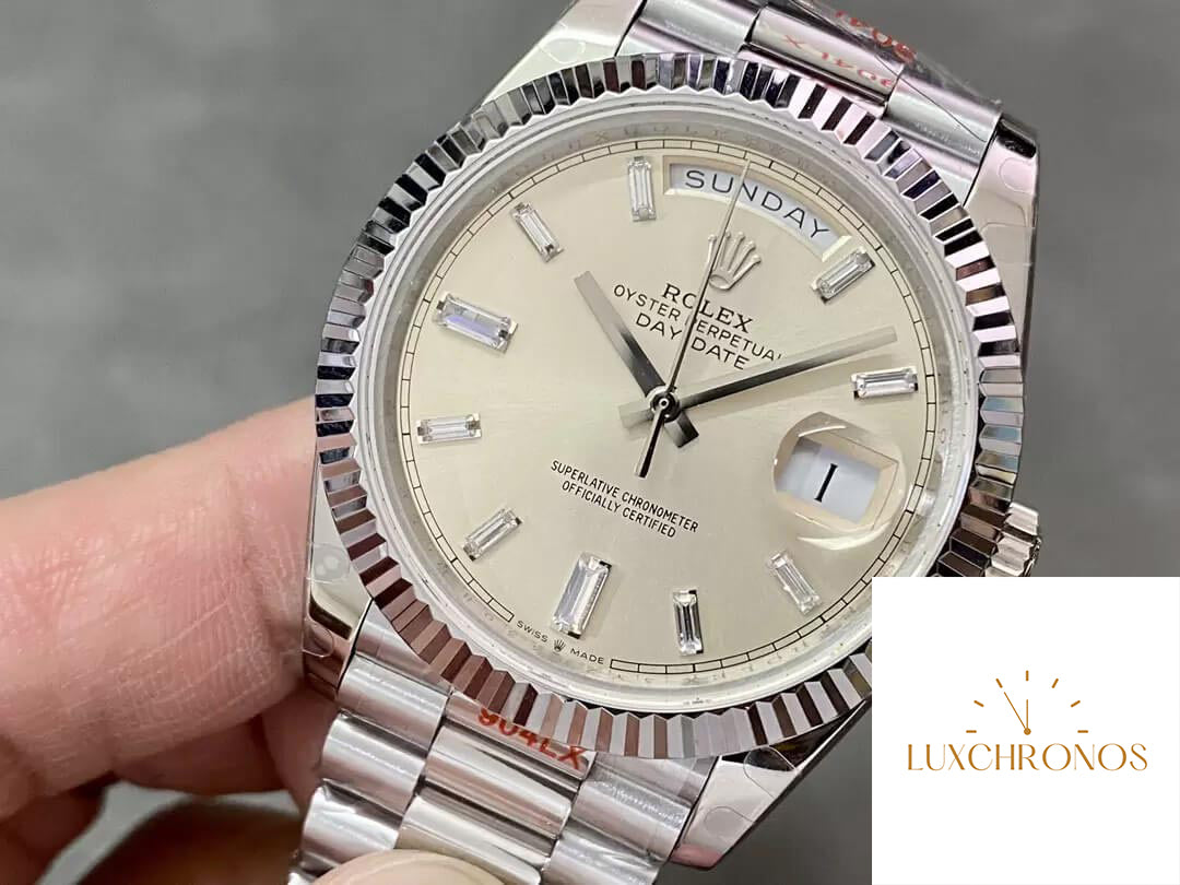 Rolex Day Date M228236-0002 1:1 Best Edition GM Factory Silver Dial V2