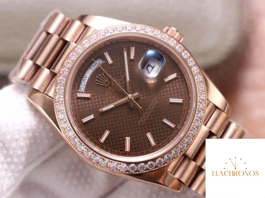 Rolex Day Date M228345RBR-0005 1:1 Best Edition EW Factory 18ct Rose Gold