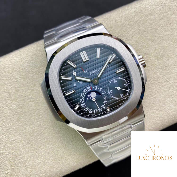 Patek Philippe Nautilus 5712/1A-001 40MM 1:1 Best Edition PPF Factory Dark Blue Dial Stainless Steel Strap