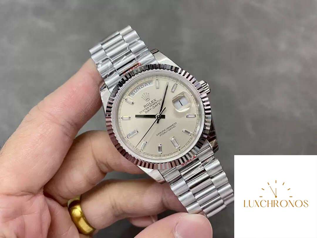 Rolex Day Date M228236-0002 1:1 Best Edition GM Factory Silver Dial V2