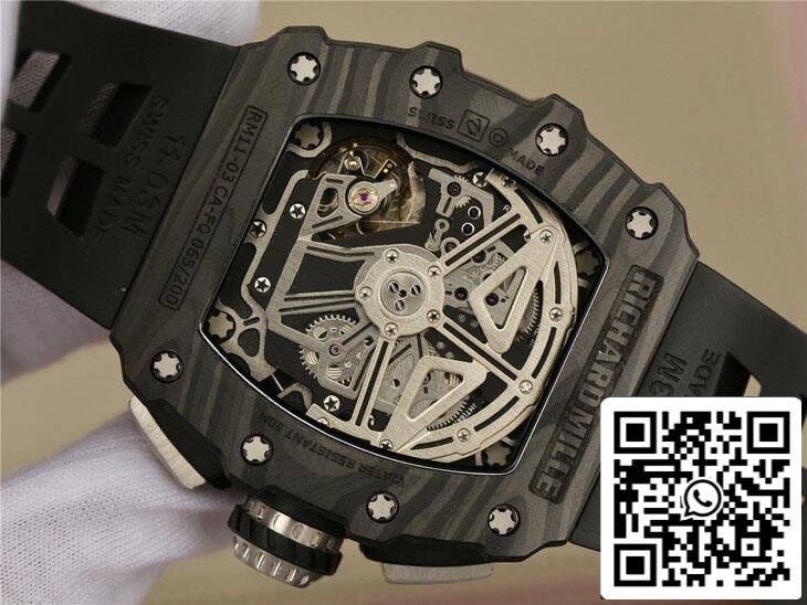 Richard Mille RM11-03 1:1 Best Edition KV Factory Black Carbon Fiber Case