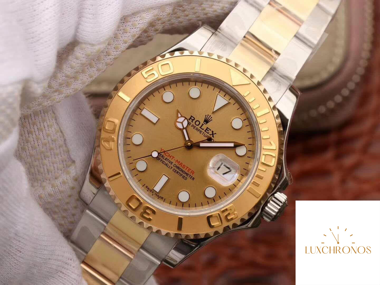 Rolex Yacht-Master 16623 1:1 Best Edition Gold Dial Gold Wrapped