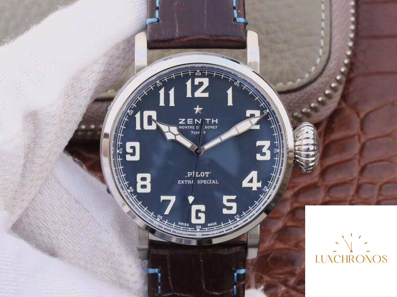 Replica Zenith Pilot Type 20 Extra Special XF Factory 1:1 Best Edition Swiss ETA2824 Superlumed blue dial and hands