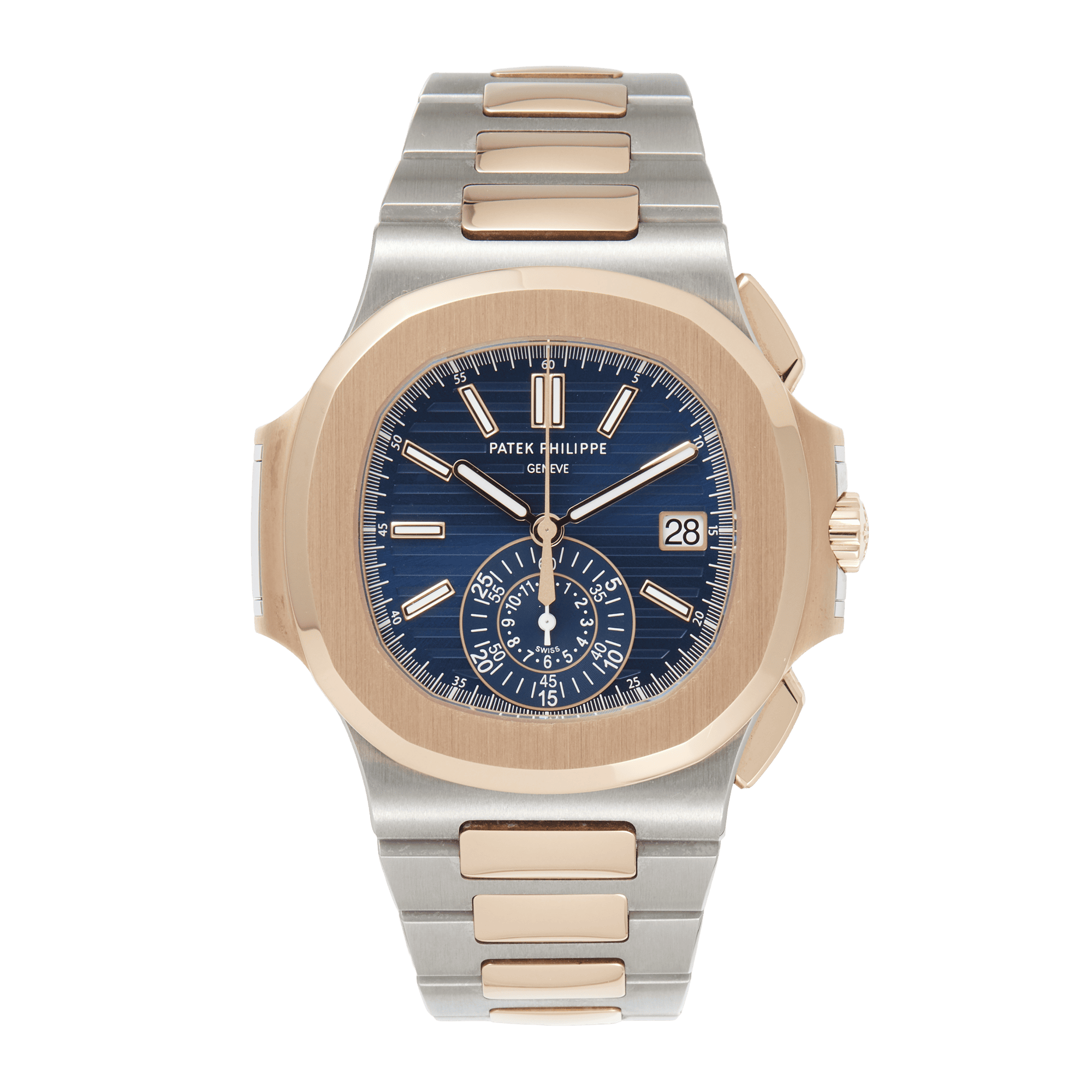 Nautilus Chronograph Rose Gold & Stainless Steel Blue Dial