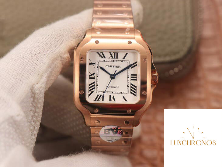 Cartier De Santos WSSA0010 1:1 Best Edition BV Factory 18K Rose Gold White Dial