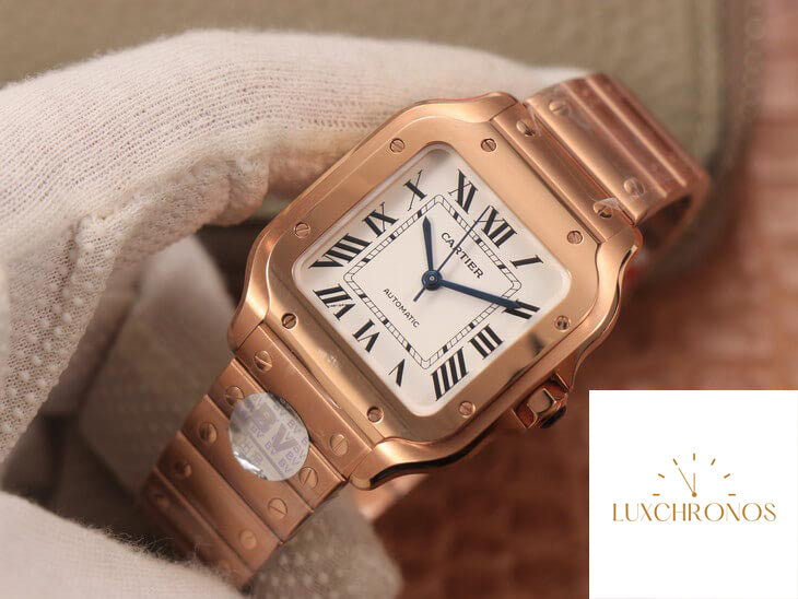 Cartier De Santos WSSA0010 1:1 Best Edition BV Factory 18K Rose Gold White Dial