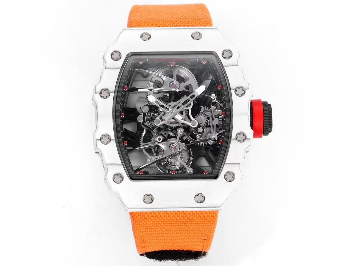 Richard Mille RM27-02 1:1 Best Version RM Factory Skeleton Tourbillon Orange Strap