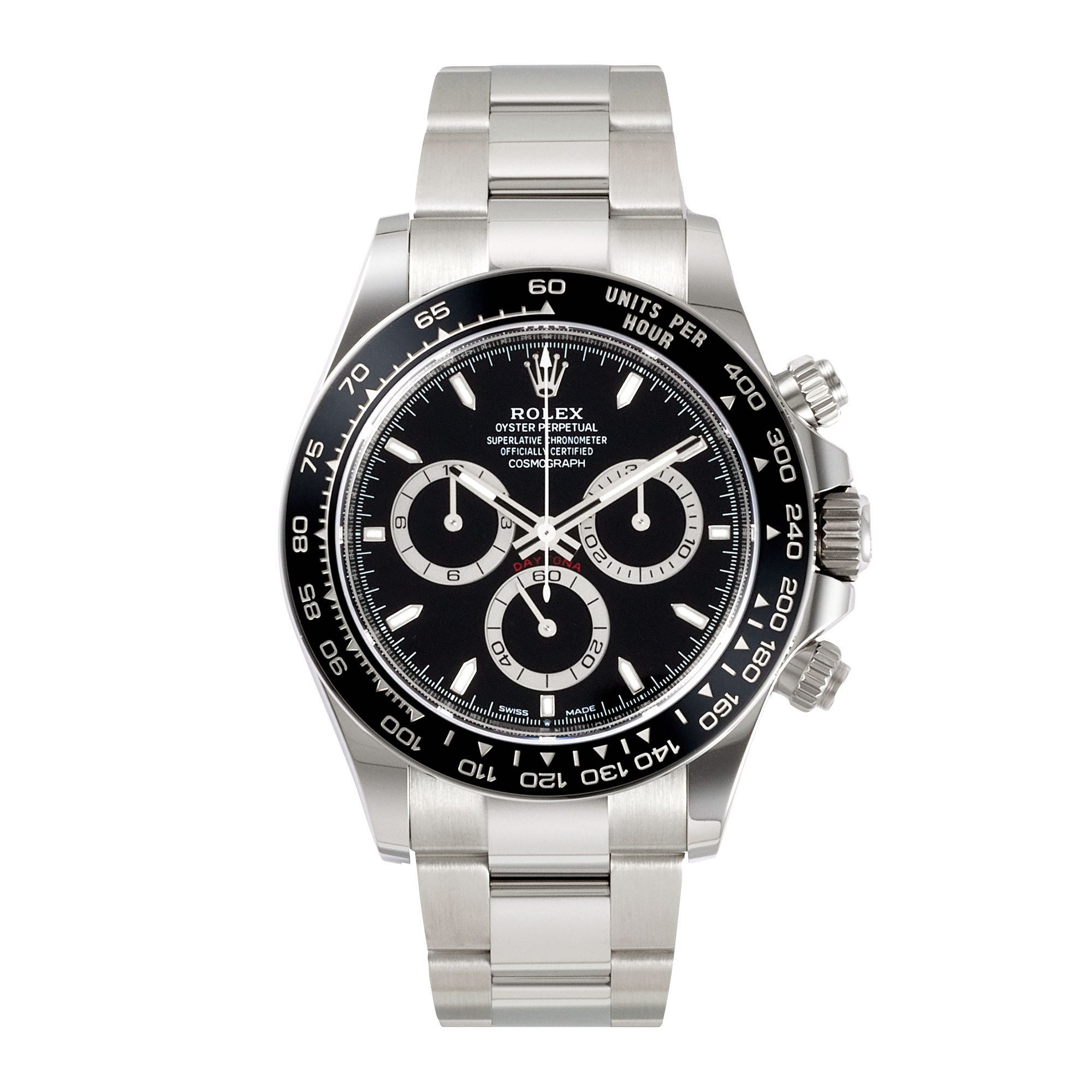 Daytona Stainless Steel Black Dial