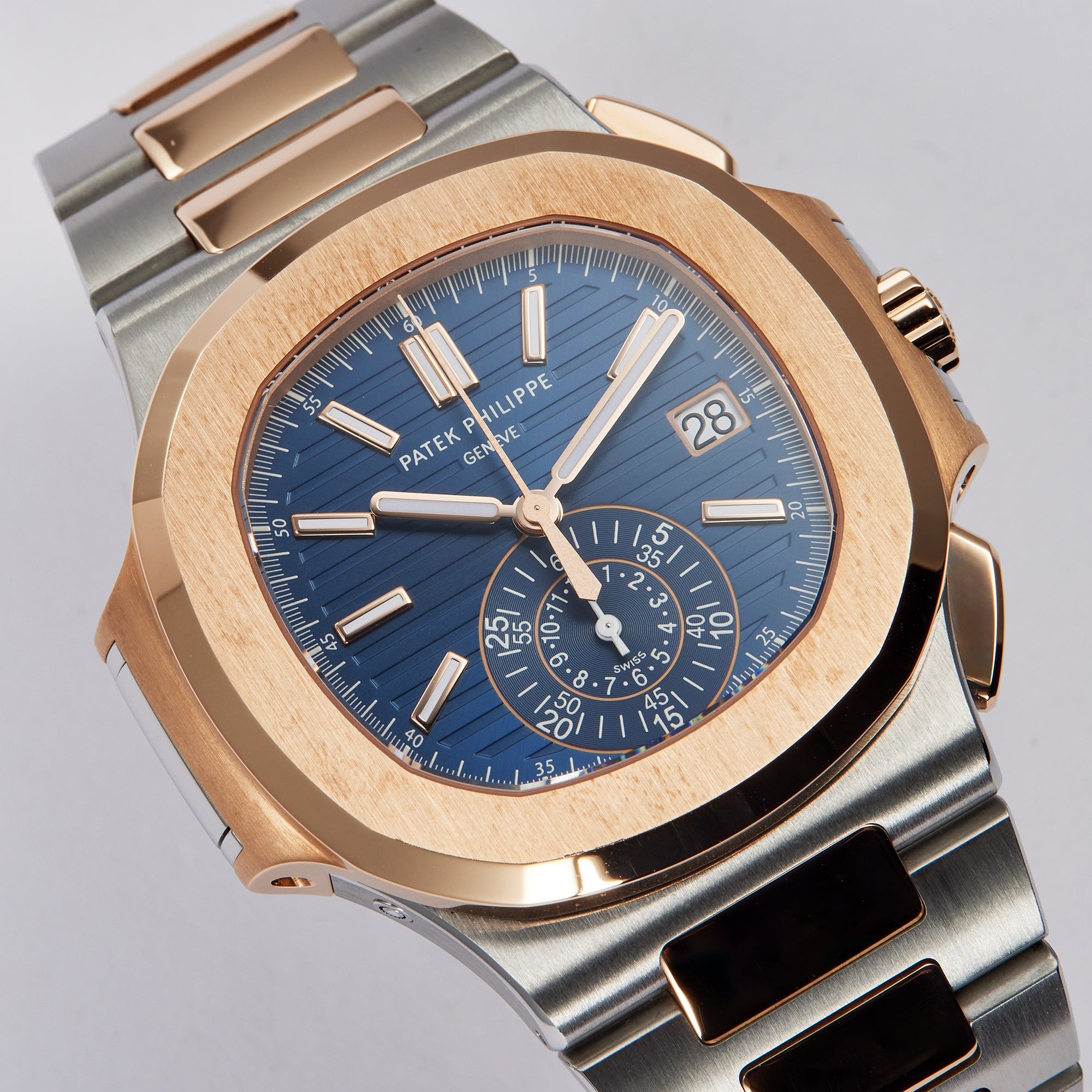 【Sale Only 1】Nautilus Chronograph Rose Gold & Stainless Steel Blue Dial