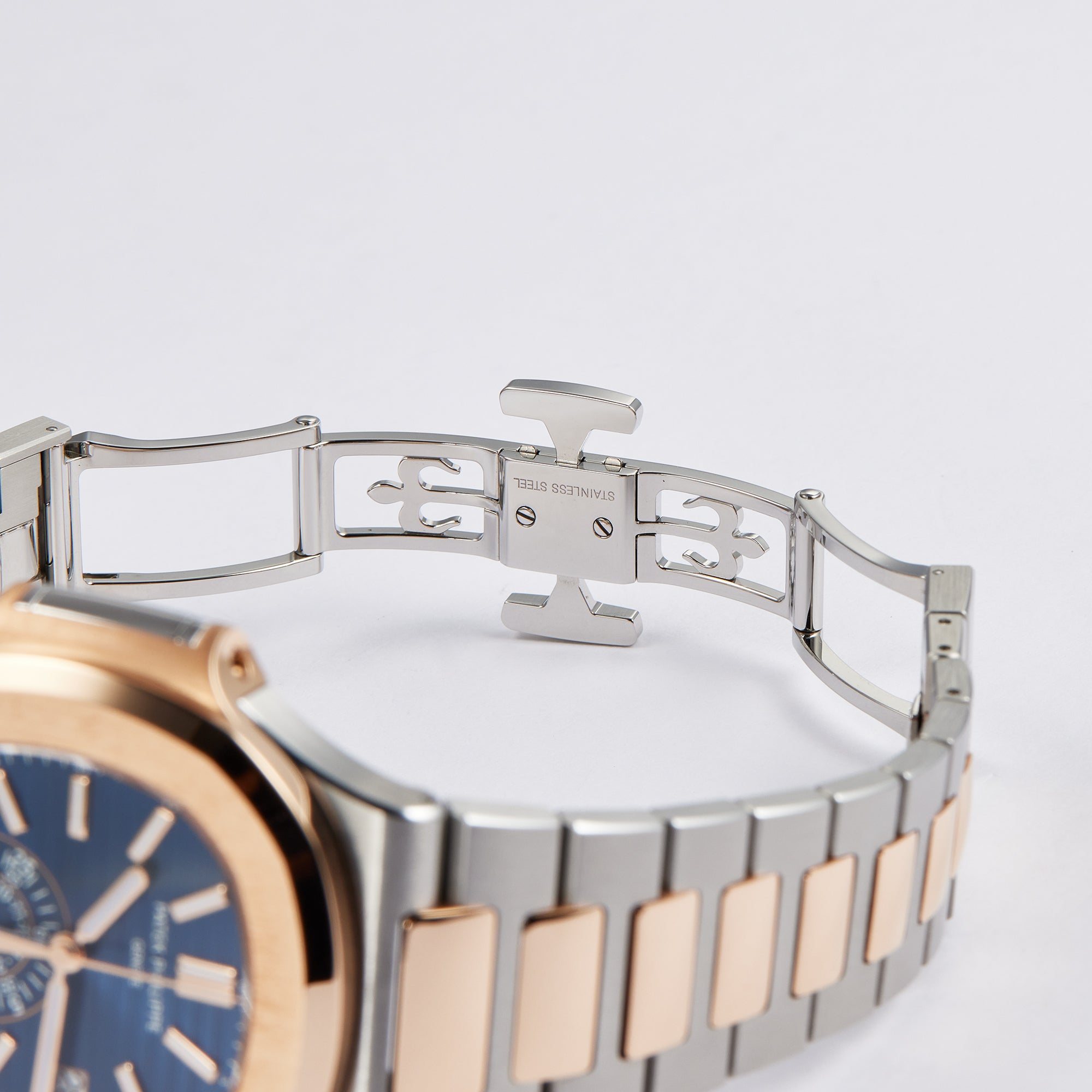 Nautilus Chronograph Rose Gold & Stainless Steel Blue Dial