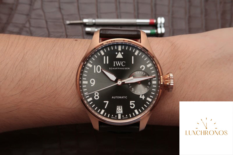 Replica IWC Big Pilot IW500901 1:1 Best Edition ZF Factory Rose Gold Black Dial