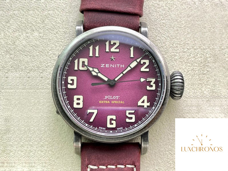 Replica Zenith Pilot 11.2430.679.21.C801 XF Factory 1:1 Best Edition Swiss ETA9015 Pink dial