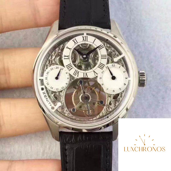 Replica Zenith EP Calender Skeleton Tourbillon RG/LE 1:1 Best Edition Swiss Tourbillon