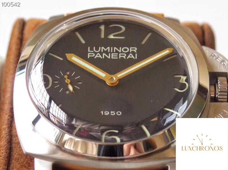 Replica Panerai Luminor 1950 PAM127 ZF Factory 1:1 Best Edition Swiss ETA A6497 Brown Soft Tan Leather Strap