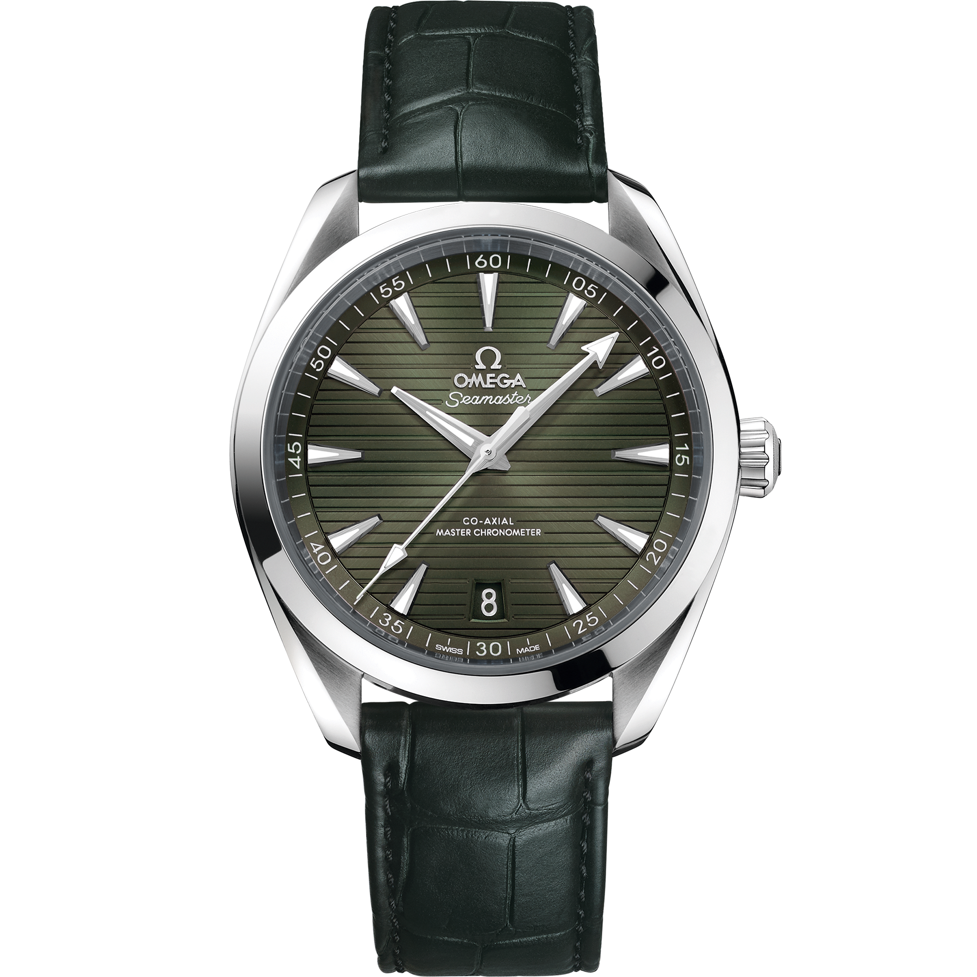 SEAMASTERAQUA TERRA 150M 41 MM, STEEL ON LEATHER STRAP