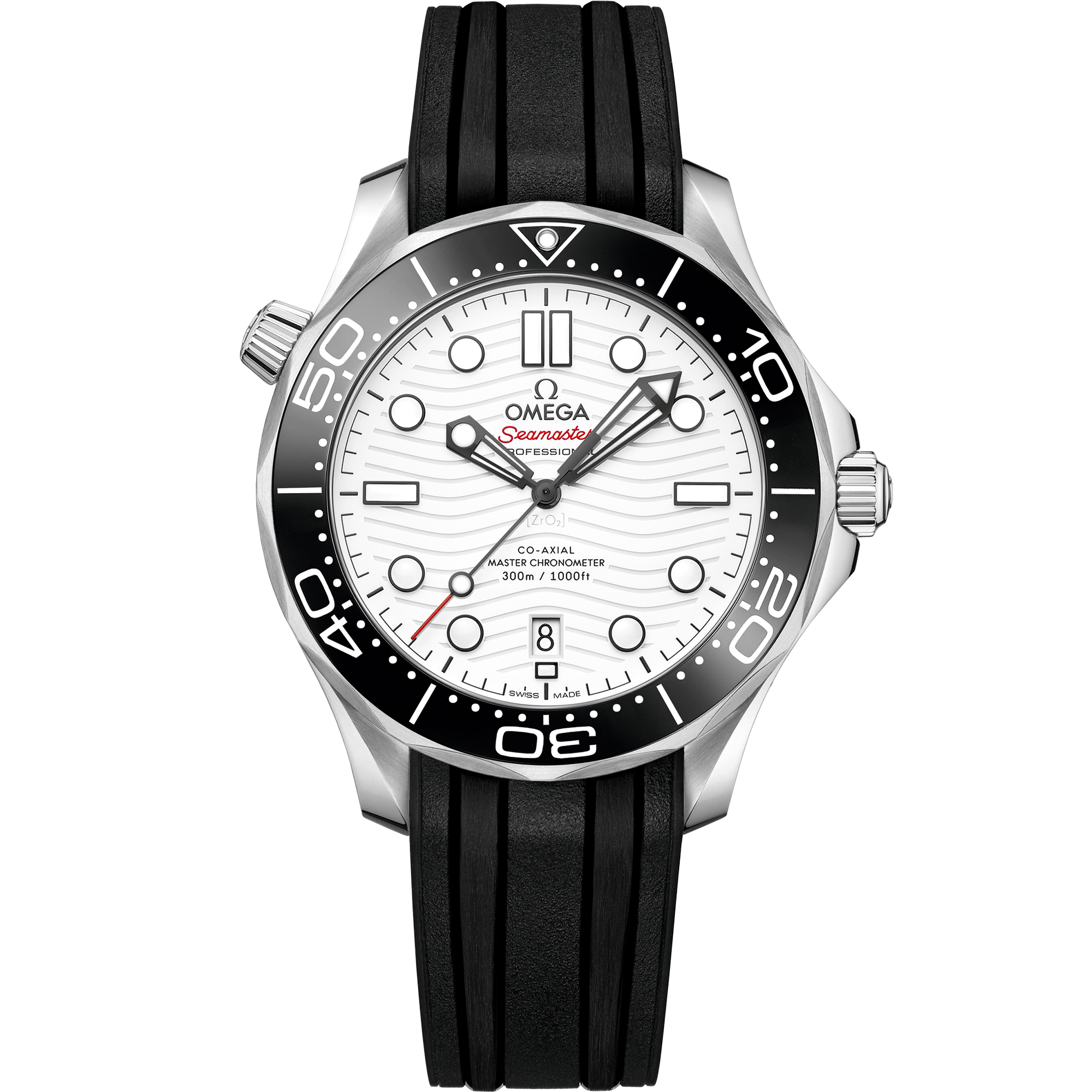 Seamaster Diver 300M 42 mm, steel on rubber strap