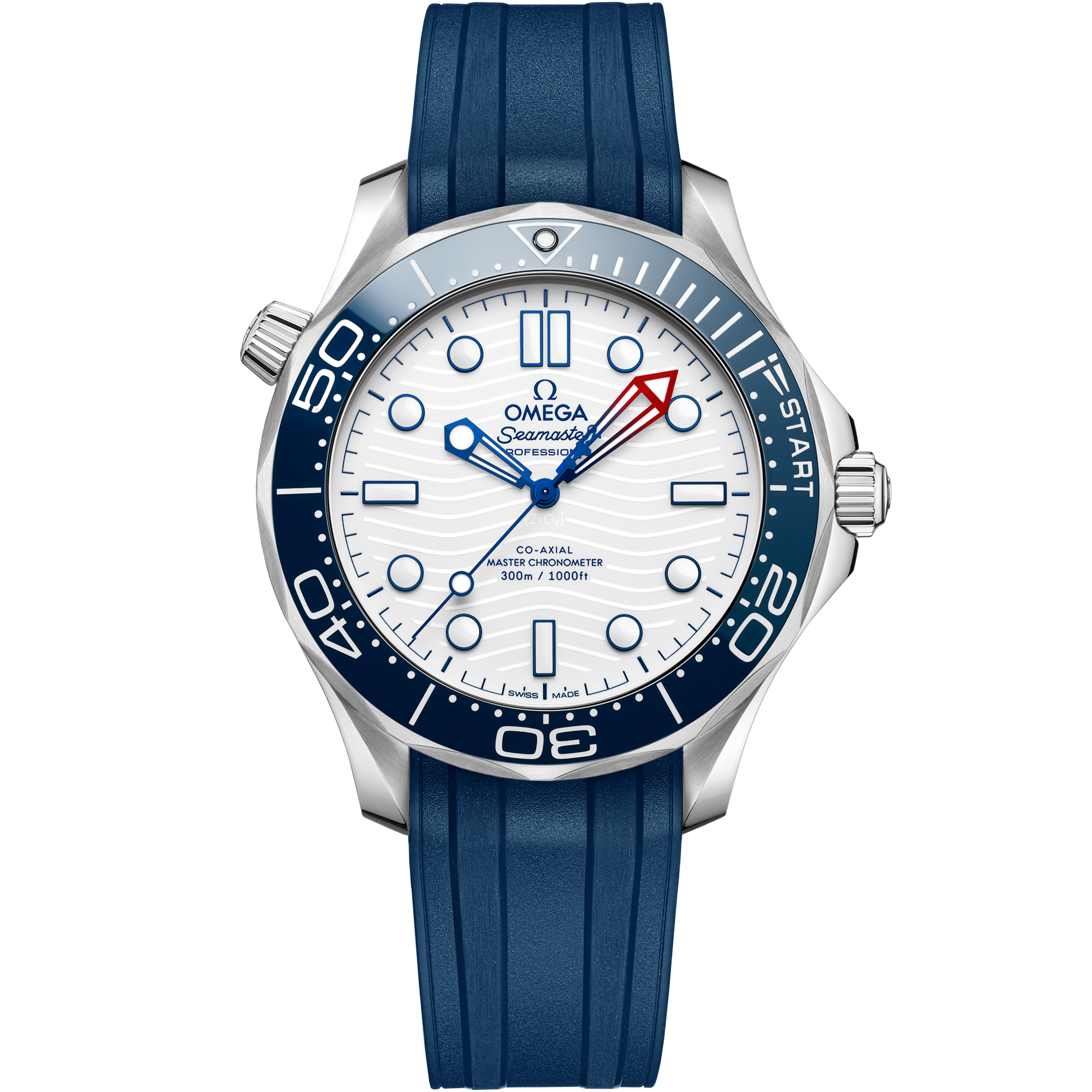 Seamaster Diver 300M 42 mm, steel on rubber strap