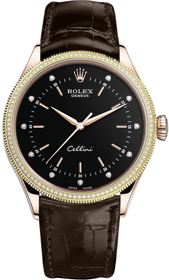 Cellini Time 18k Rose Gold Diamonds Men's Watch 50605RBR-0013