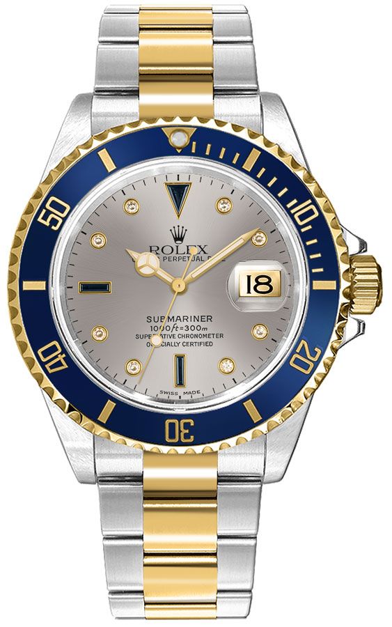 Submariner Date Diamond Sapphire Serti Men's Watch 16613