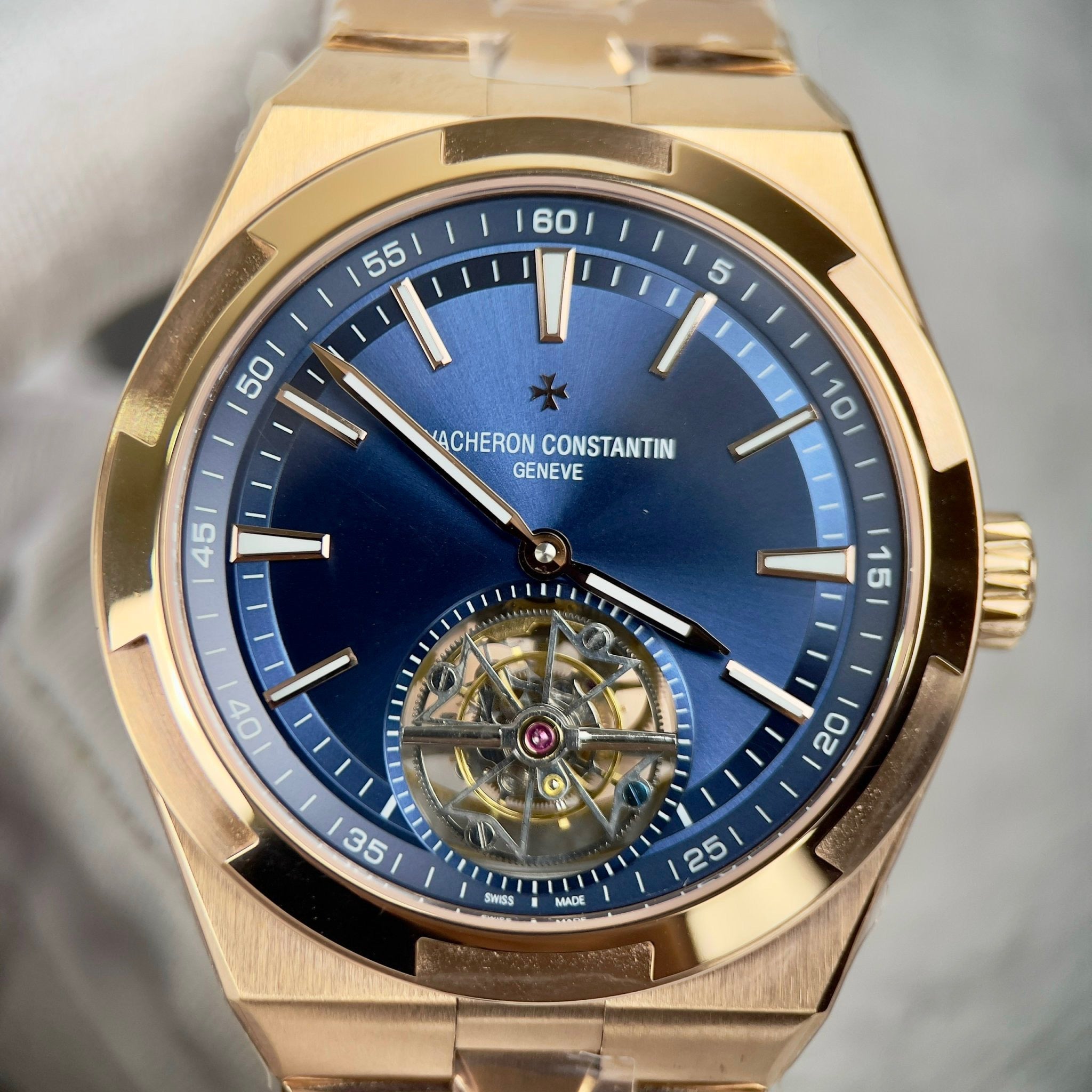 Vacheron Constantin Overseas Tourbillon 6000V/110R-B733 1:1 Best Edition BBR Factory Pink Gold