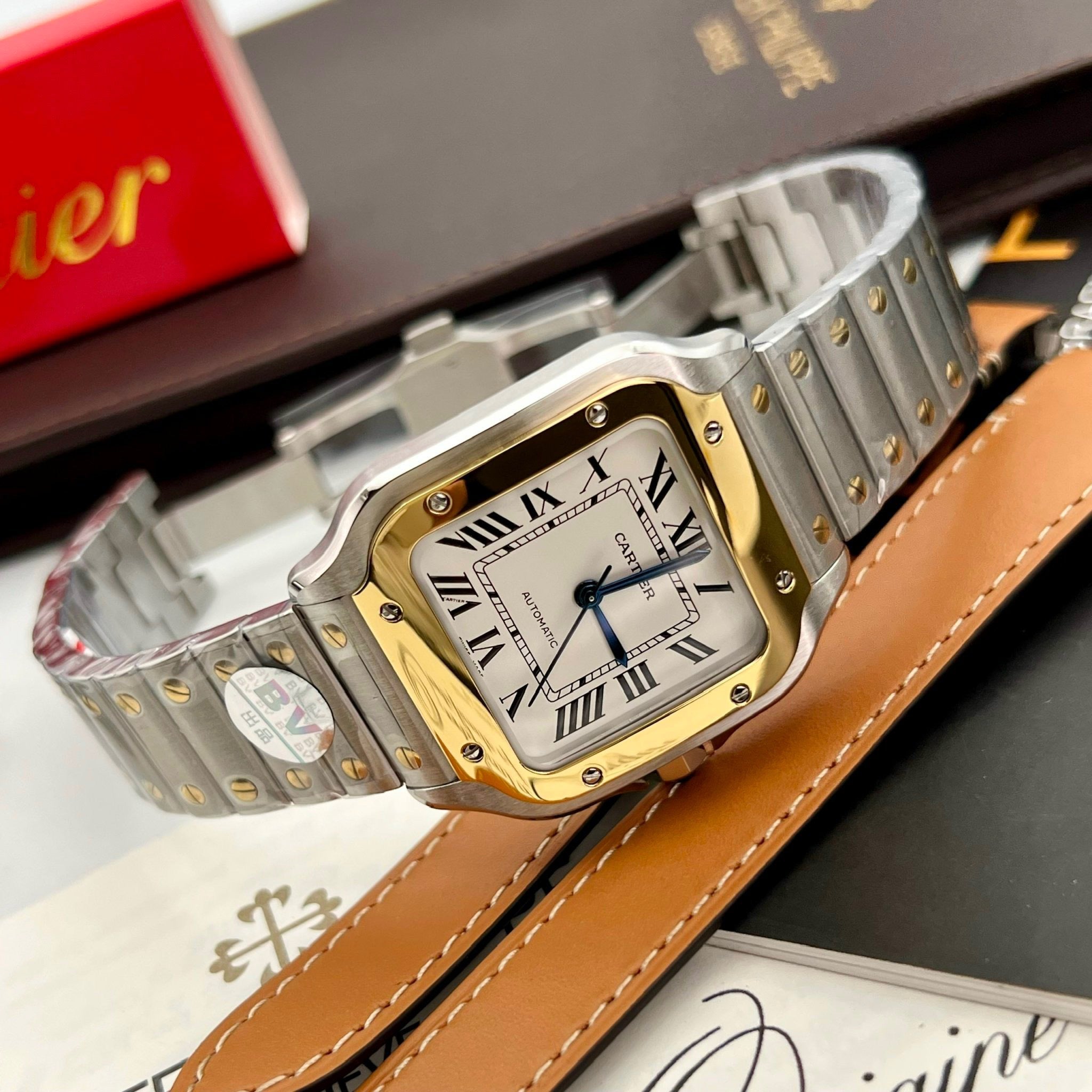 Cartier De Santos W2SA0016 35MM 1:1 Best Edition BV Factory White Dial newest 2024 version