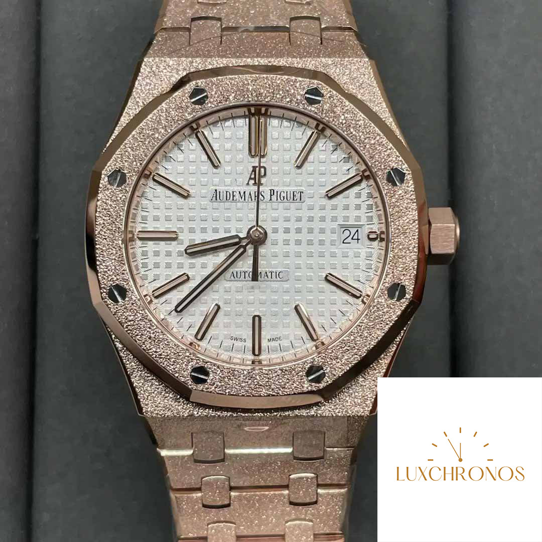 Audemars Piguet 15454OR.GG.1259OR.01 Frost Gold 1:1 best edition APS Factory White dial Rose gold