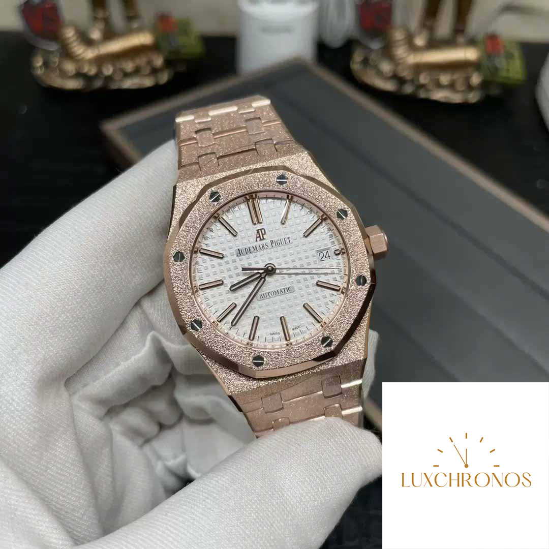 Audemars Piguet 15454OR.GG.1259OR.01 Frost Gold 1:1 best edition APS Factory White dial Rose gold