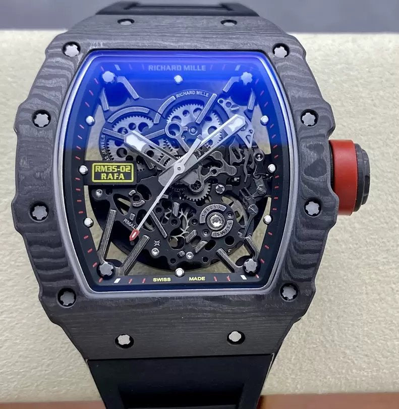 Richard Mille RM035-02 G+ Factory RM3502 Carbon NTPT Black Rubber Strap