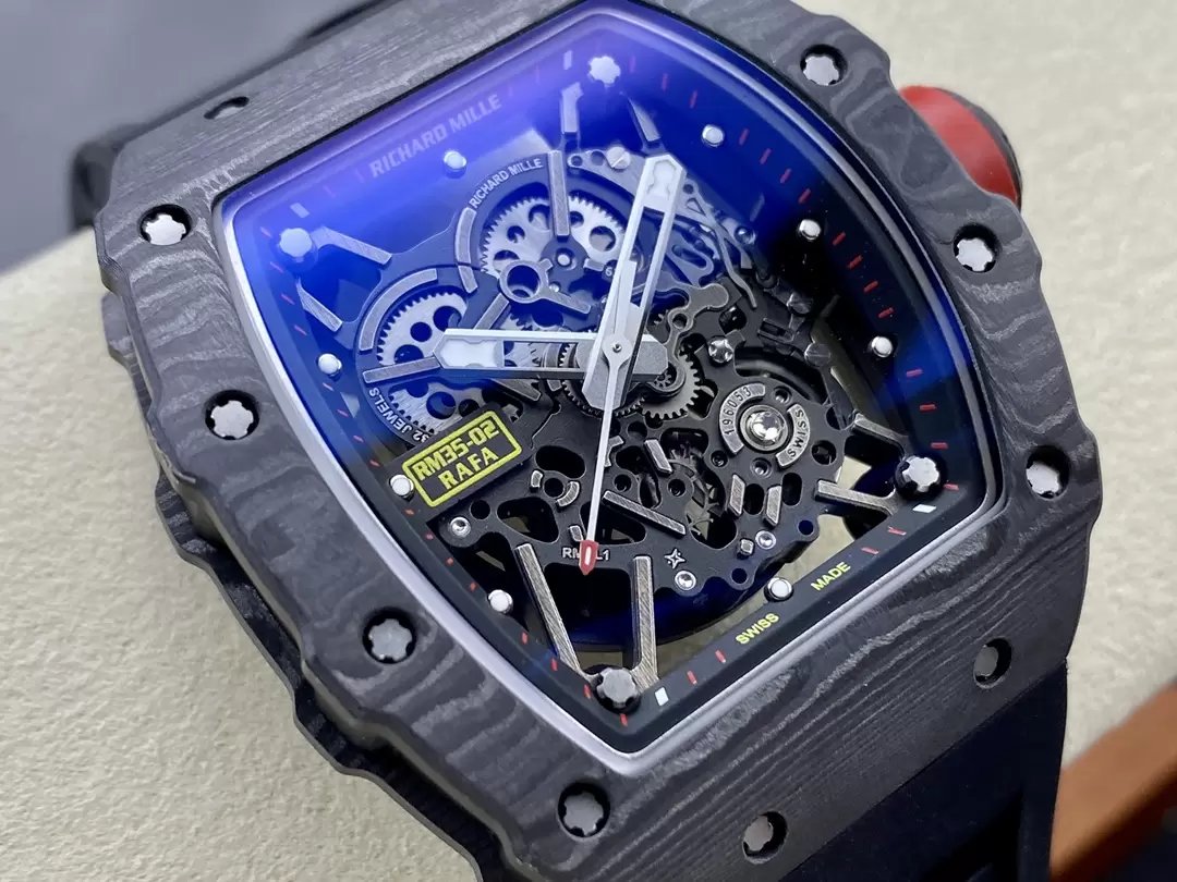 Richard Mille RM035-02 G+ Factory RM3502 Carbon NTPT Black Rubber Strap