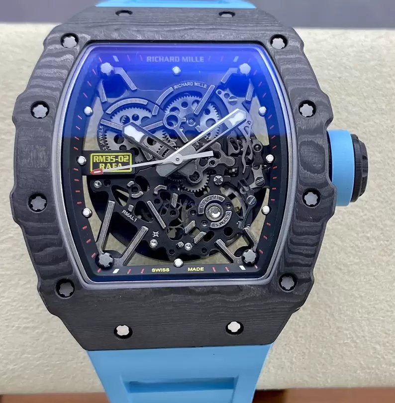 Richard Mille RM035-02 G+ Factory RM3502 Carbon NTPT Blue Strap