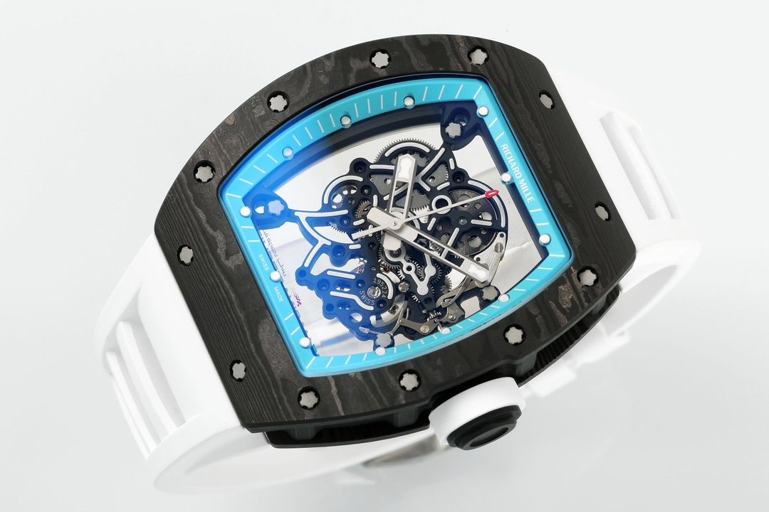 RICHARD MILLE RM055 ZF 2024 1:1 Best Edition Carbon Fiber Case turquoise Dial