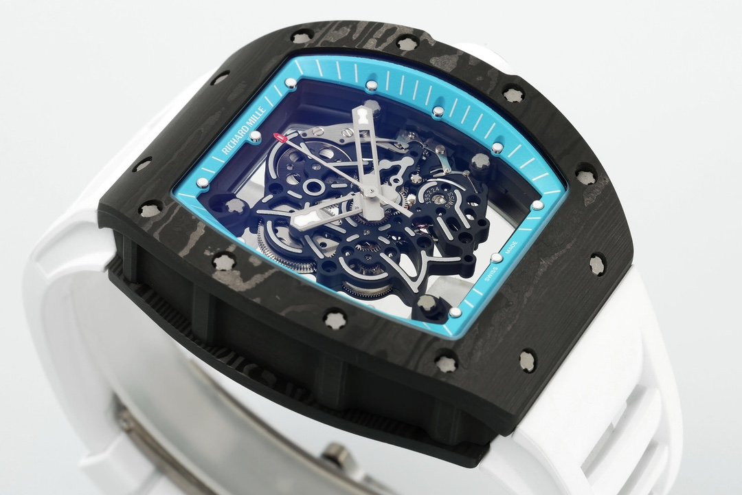 RICHARD MILLE RM055 ZF 2024 1:1 Best Edition Carbon Fiber Case turquoise Dial