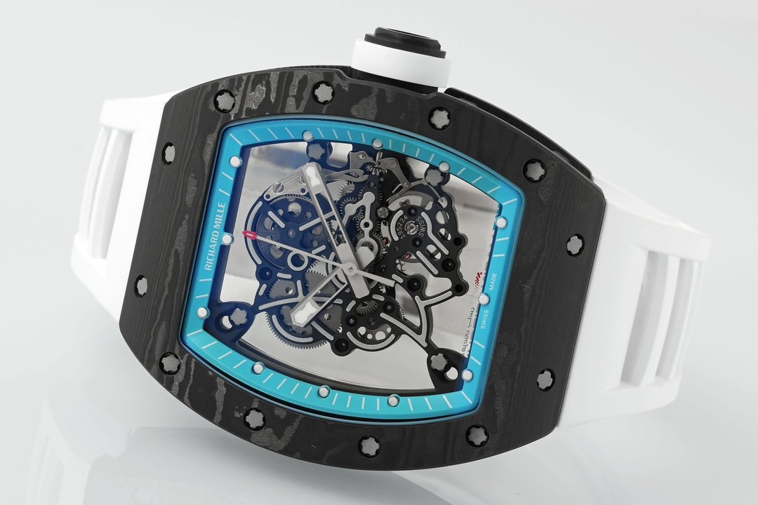 RICHARD MILLE RM055 ZF 2024 1:1 Best Edition Carbon Fiber Case turquoise Dial