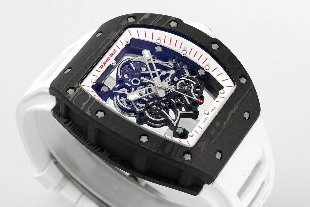 RICHARD MILLE RM055 ZF 2024 1:1 Best Edition Carbon Fiber Case Black Strap