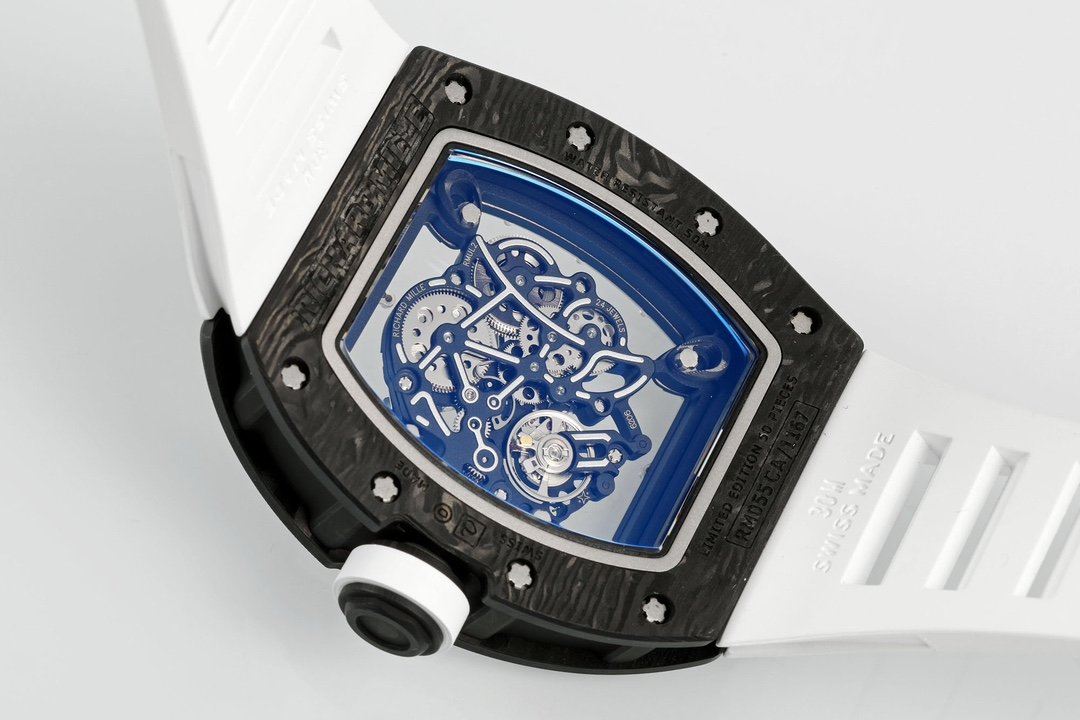 RICHARD MILLE RM055 ZF 2024 1:1 Best Edition Carbon Fiber Case Black Strap