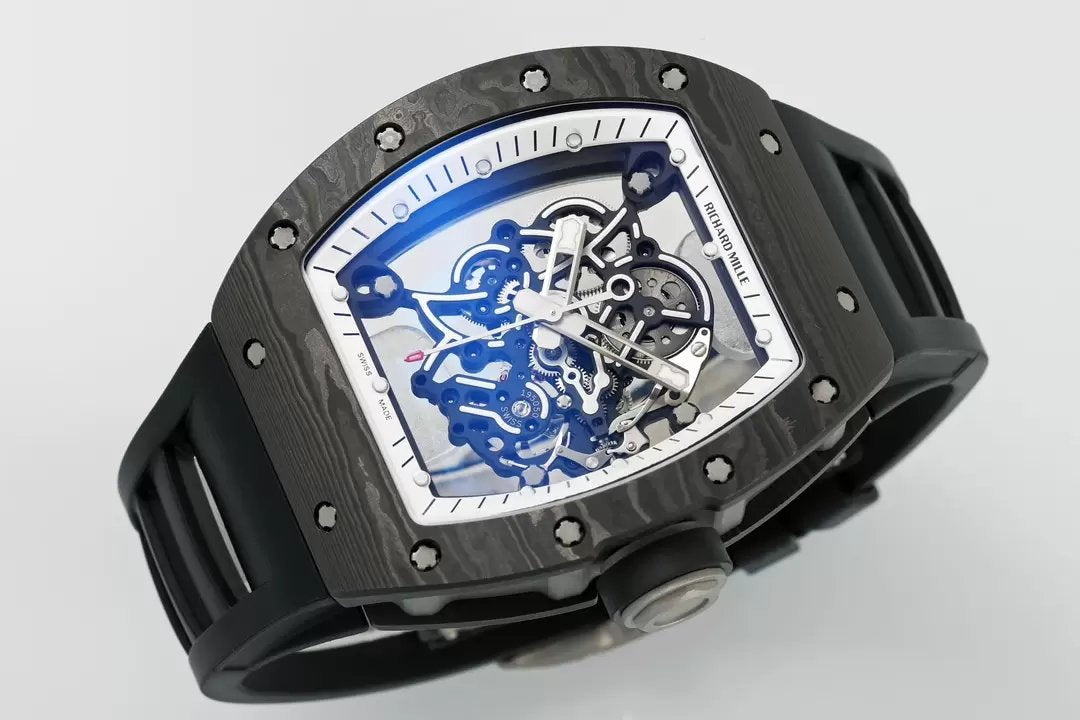 RICHARD MILLE RM055 ZF 2024 1:1 Best Edition Carbon Fiber Case White Dial