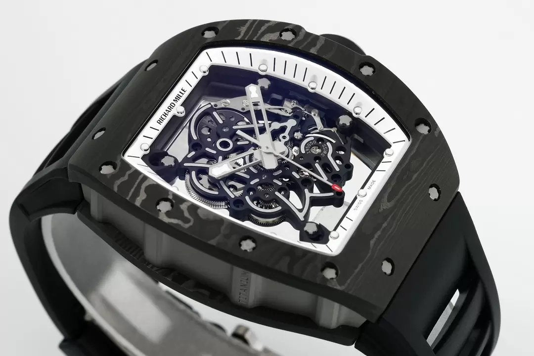 RICHARD MILLE RM055 ZF 2024 1:1 Best Edition Carbon Fiber Case White Dial