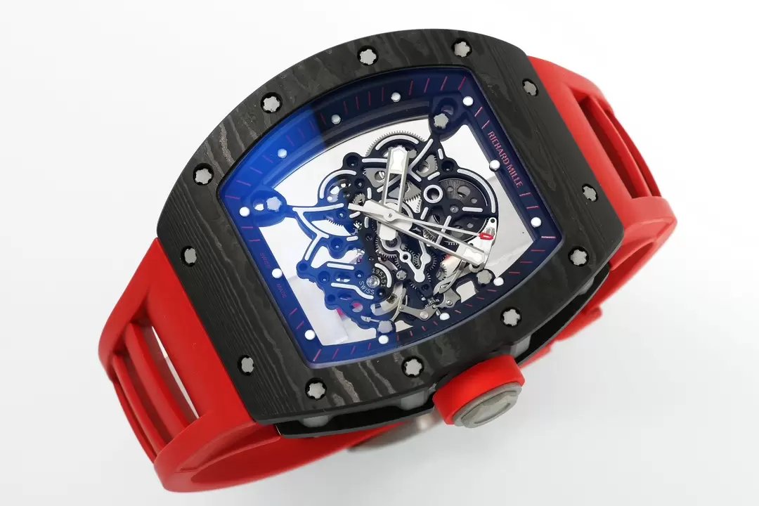 RICHARD MILLE RM055 ZF 2024 1:1 Best Edition Carbon Fiber Case Red Strap