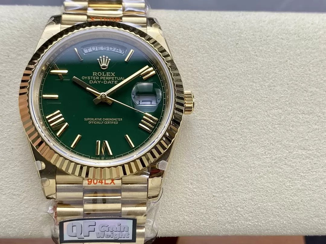 Rolex Day Date m228238 V5 40mm QF Factory 1:1 Best Edition Green Dial Bezel