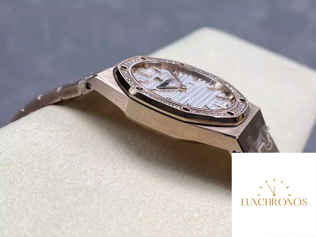 Audemars Piguet 67651 Quartz 33mm 1:1 Best Edition ZF Factory White Dial Rose Gold Diamond