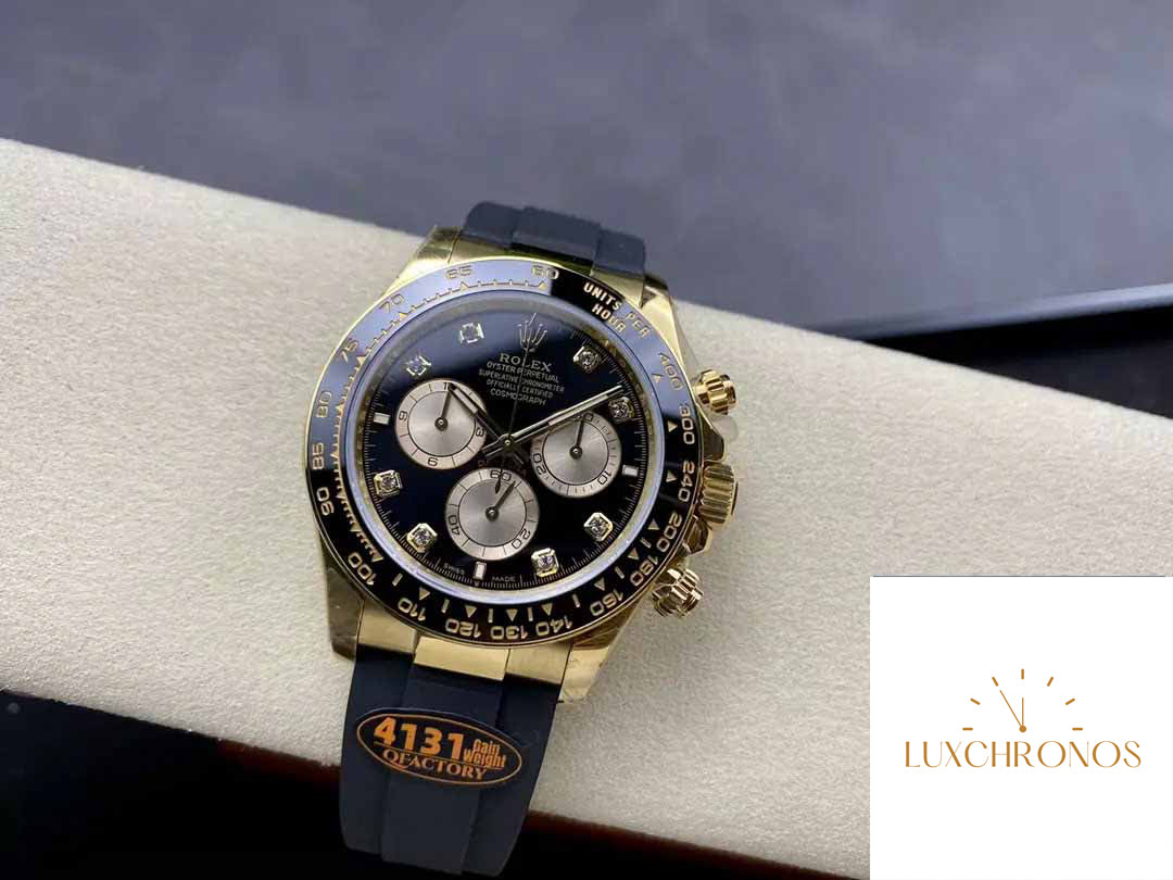 Rolex Cosmograph Daytona m126515 1:1 Best Edition QF Factory 4131 Movement Black Dial and Rose Gold